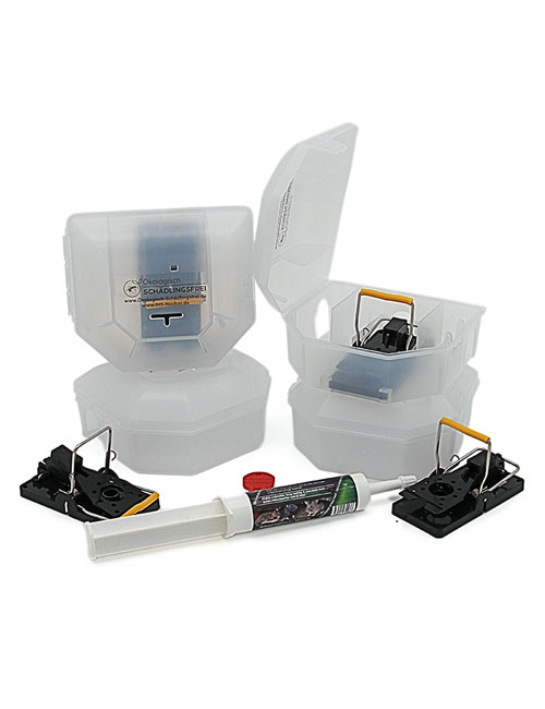Kunststoff Mausefallen mit Sicherheitsbox 4er Set